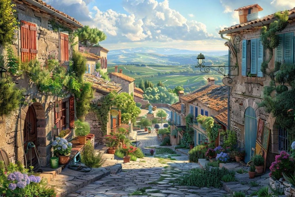 Ce village occitan, perché au sommet d'une colline, offre des vues spectaculaires et un charme authentique