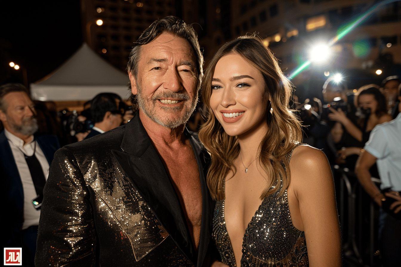 Un homme et une femme élégamment vêtus posent ensemble sur le tapis rouge