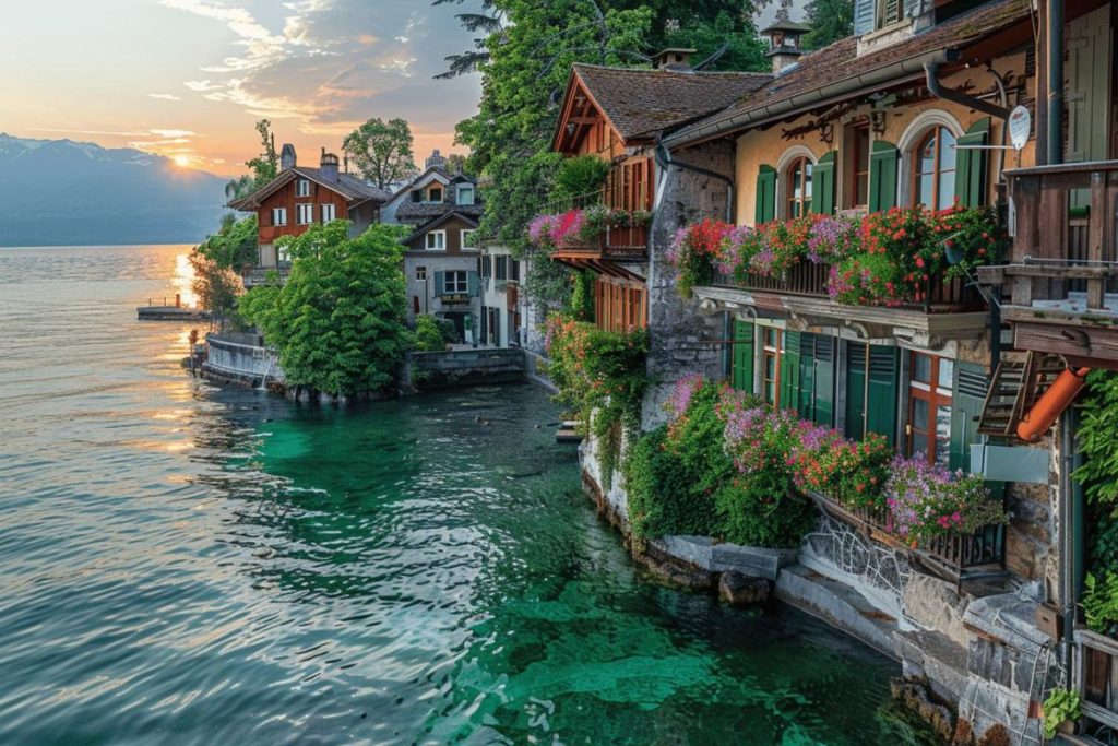 Bordé par les eaux cristallines du Léman, ce village de Haute-Savoie, discret mais enchanteur, est une pépite au pied des Alpes