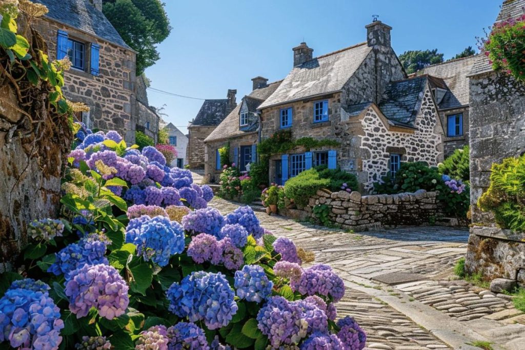 Ce village du Finistère avec ses maisons en pierre et ses hortensias géants charme les amoureux de Bretagne