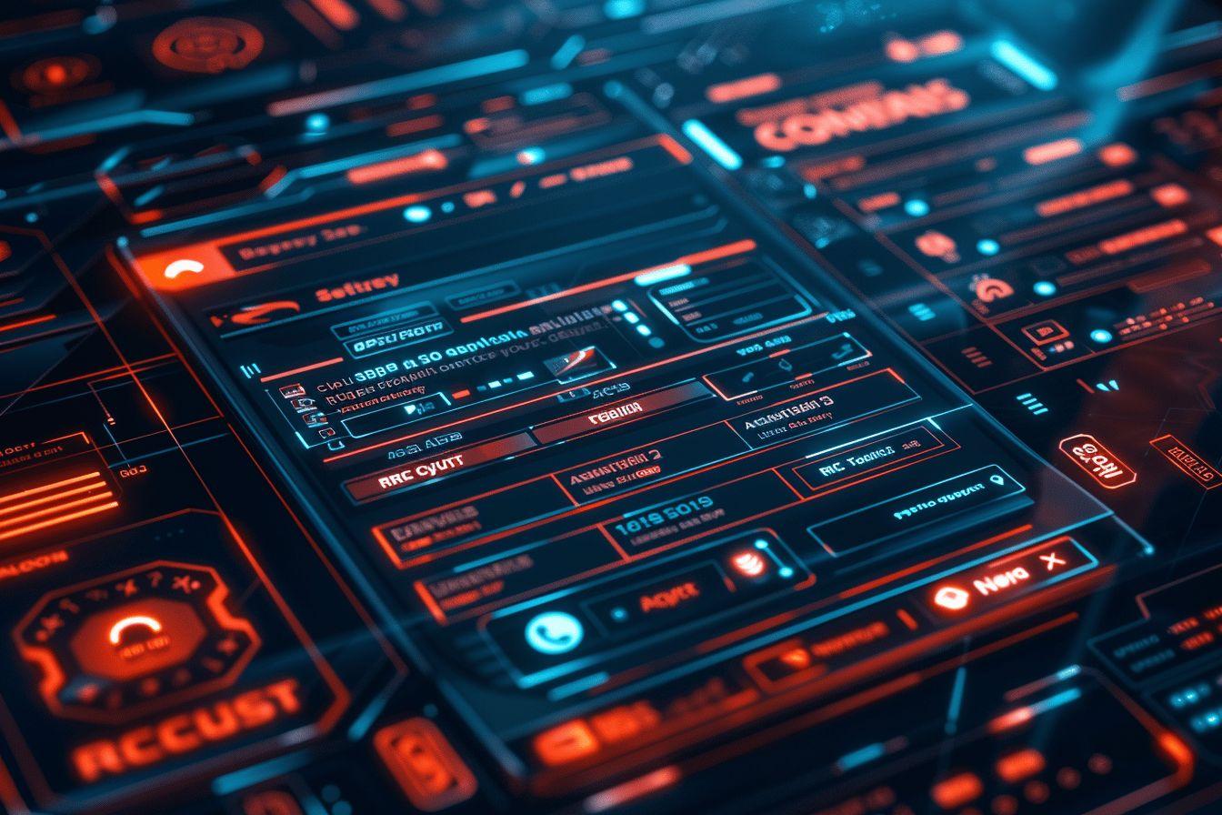 Interface utilisateur haute technologie avec affichage numérique et éléments lumineux