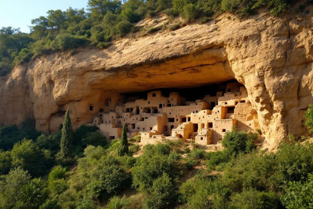 Surnommée la « petite Égypte du Périgord », cette falaise percée d’habitations troglodytes fascine les visiteurs