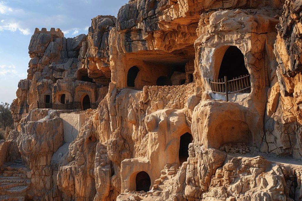 Surnommée la « petite Égypte du Périgord », cette falaise percée d’habitations troglodytes fascine les visiteurs