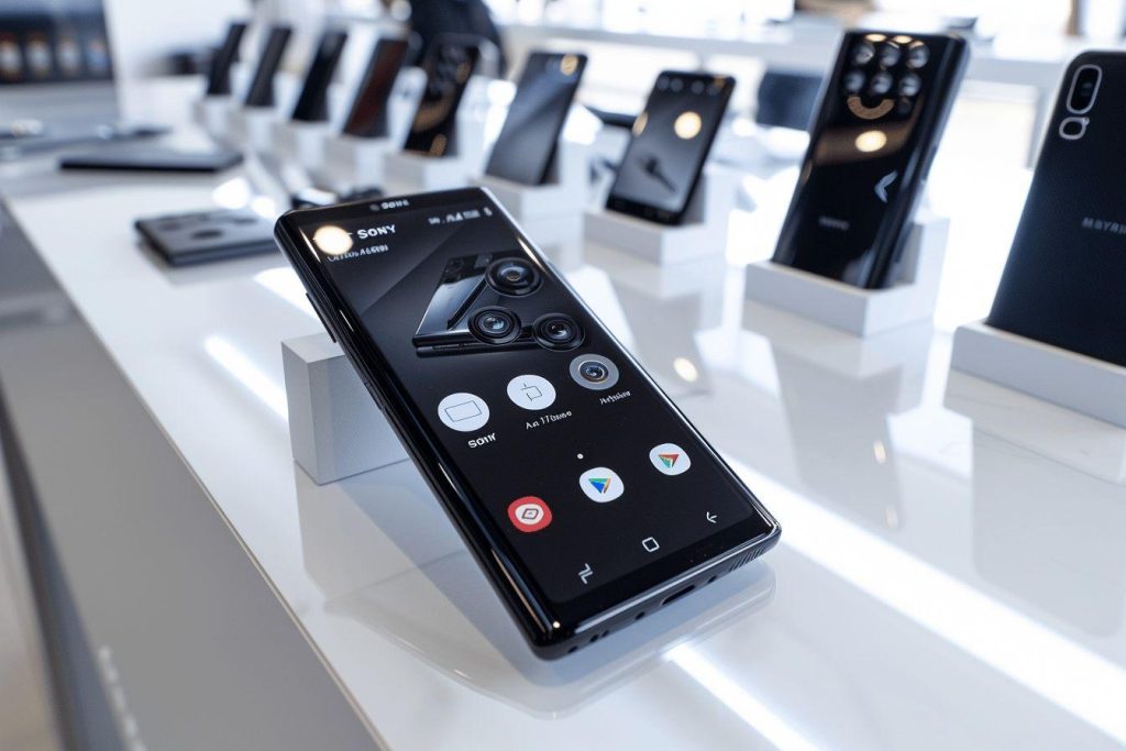 Image d'un smartphone haut de gamme avec une caméra sophistiquée.