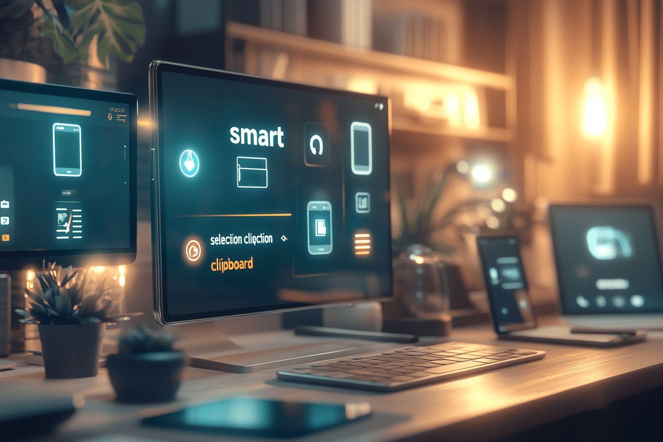 Écrans interactifs smart avec interface technologique moderne