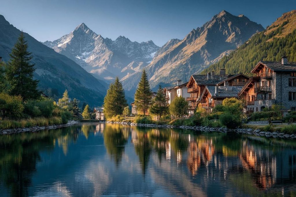Ce village alpin, surnommé le “Hallstatt de Savoie”, charme avec son lac miroir et ses chalets de carte postale