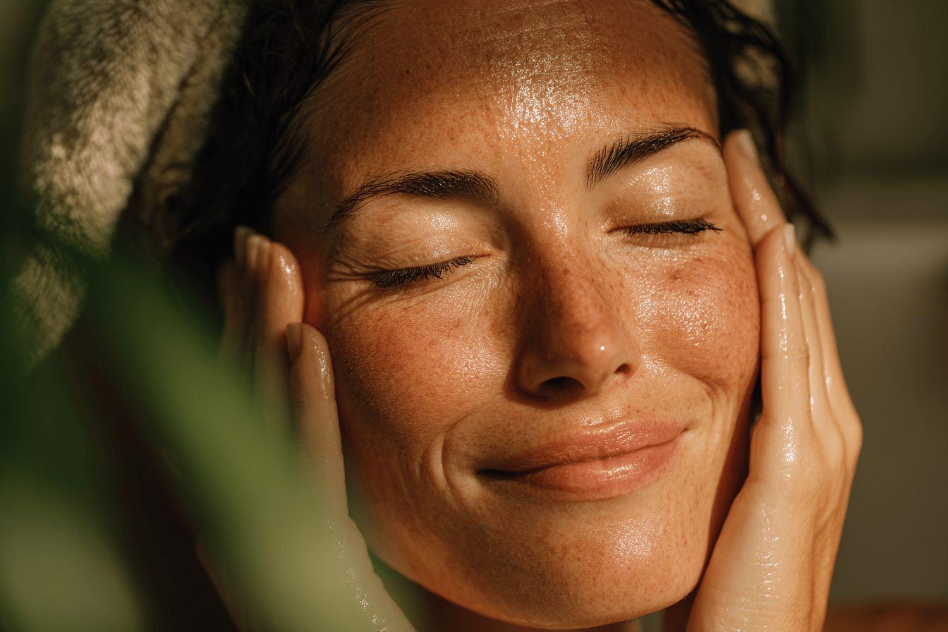 Gros plan d'un visage détendu avec les yeux fermés