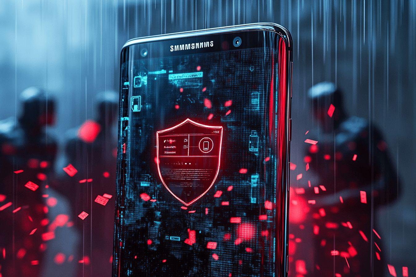 Smartphone avec écran de protection contre les menaces cybernétiques
