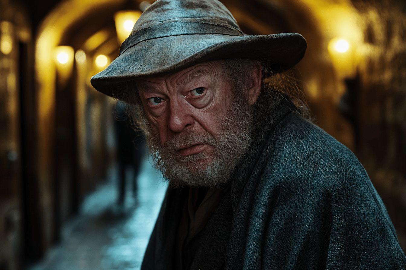 Portrait d'un vieil homme au regard intense, portant un chapeau