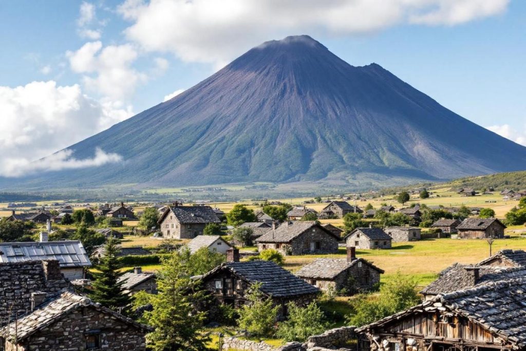 Ce village auvergnat, à l’écart des foules, domine un volcan endormi depuis des millénaires