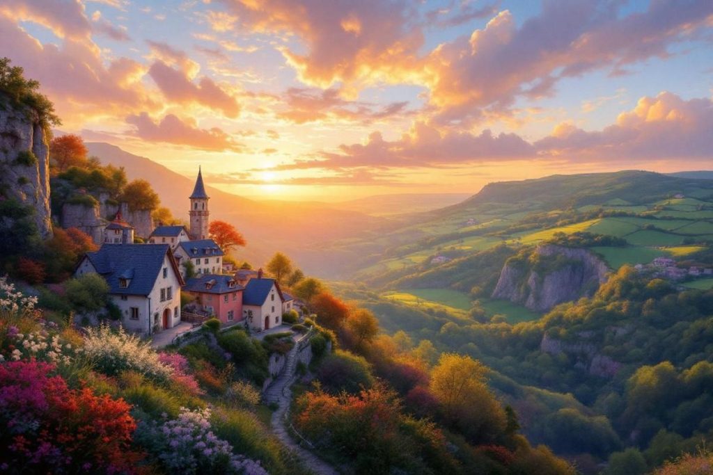 Ce village secret de l’Aveyron, accroché à la falaise, offre un panorama digne d’un décor de cinéma
