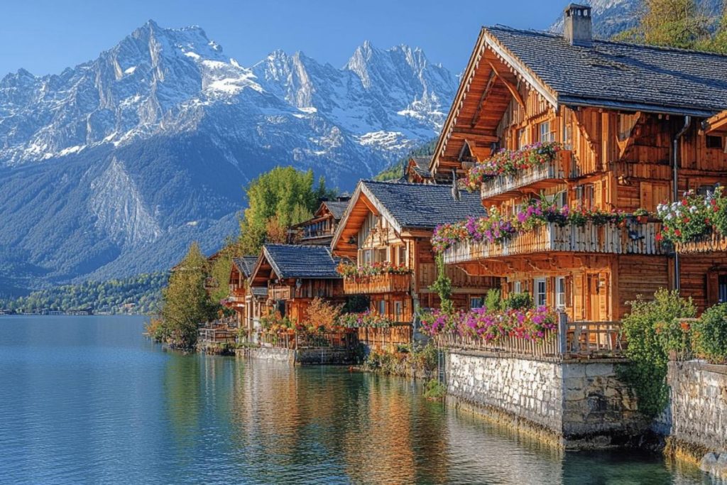 Ce village au bord du lac pourrait passer pour un décor autrichien en plein cœur de la Savoie