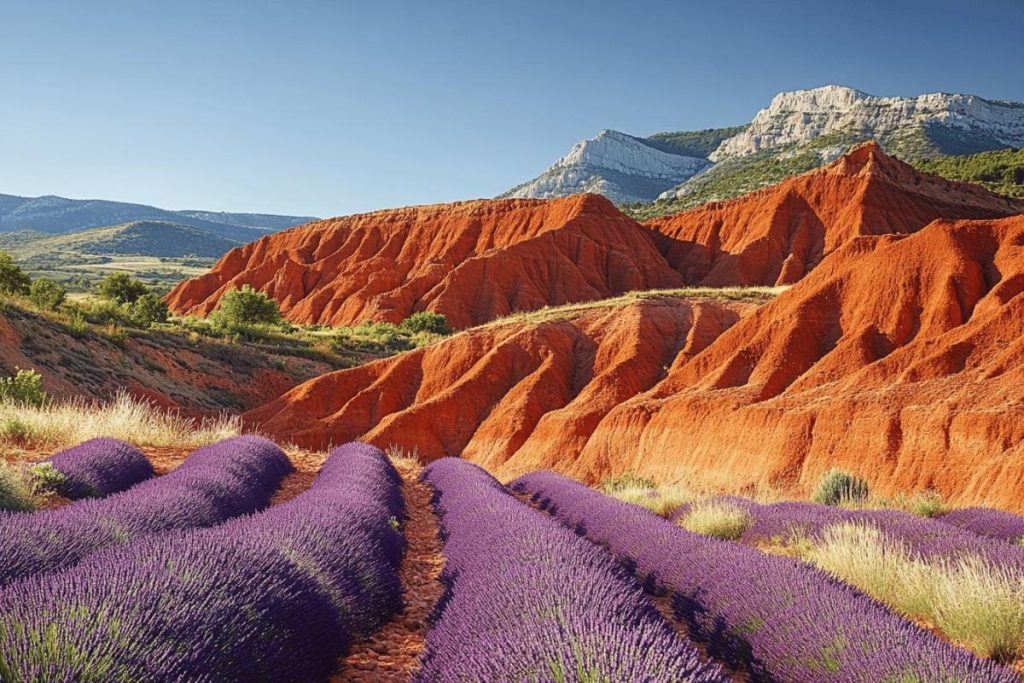 Ces formations rouges étonnantes semblent venues du désert… et pourtant elles sont en Provence