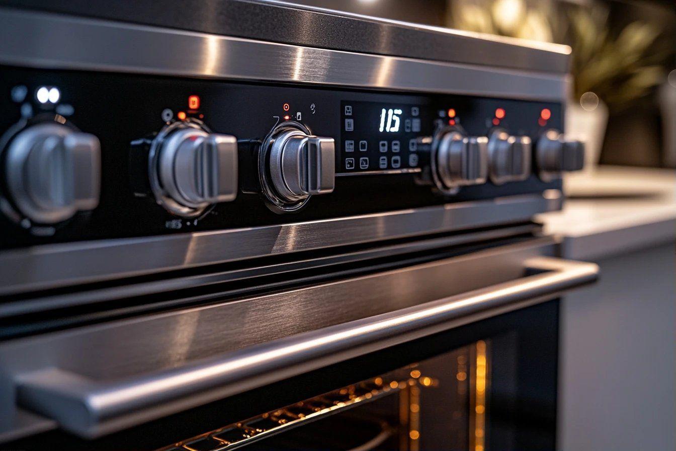 Gros plan sur un four électrique avec panneau de commande