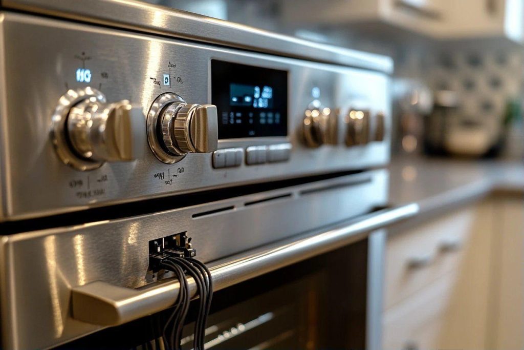 Panneau de commande détaillé d'un four électrique professionnel