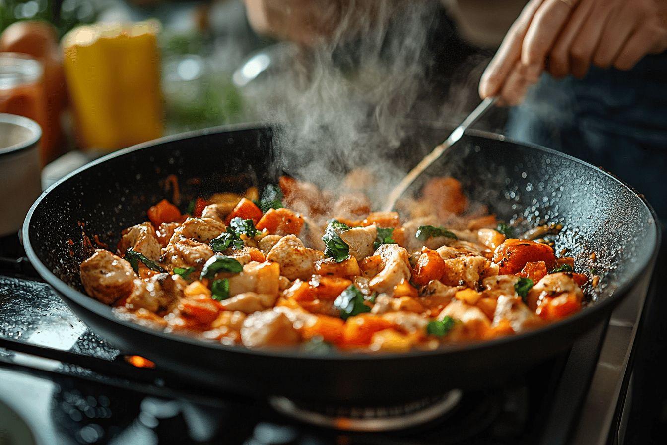 Poêlée de poulet aux légumes