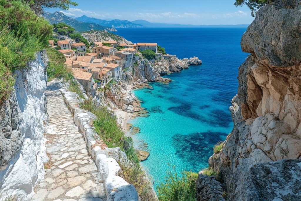 Ce hameau corse est comme un mini Bonifacio avec ses falaises blanches et sa mer turquoise