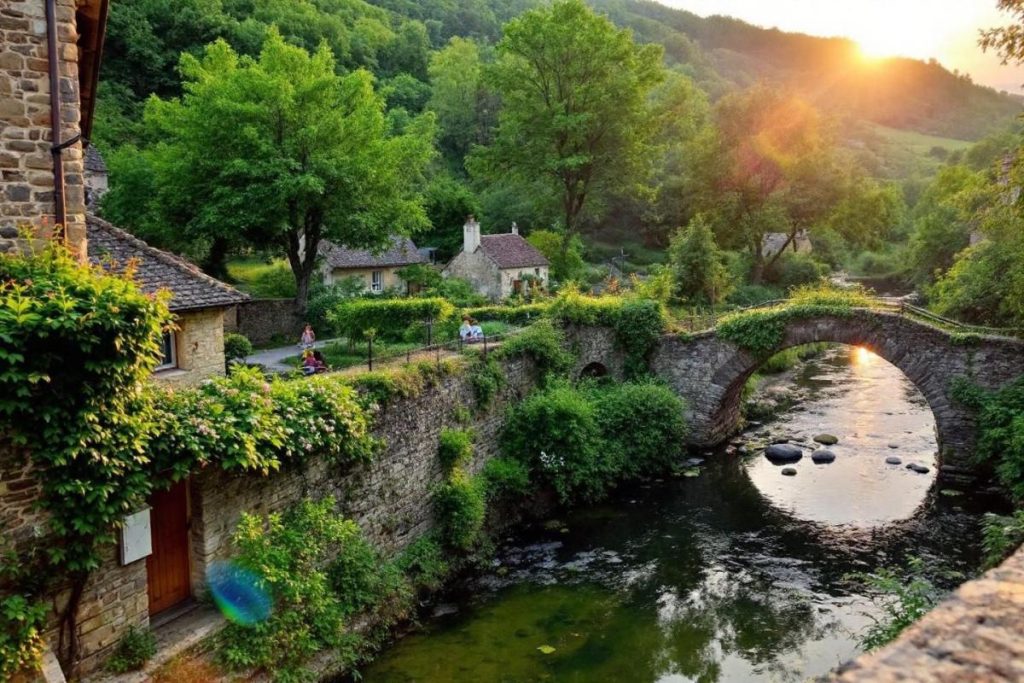 Entre gorges et montagnes, ce village de l’Aveyron offre des couchers de soleil spectaculaires