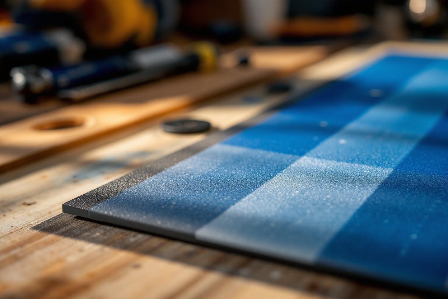 Gros plan d'une surface dégradée bleu et gris