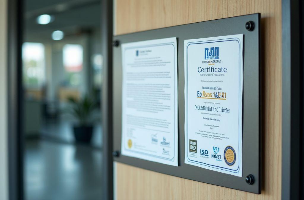 Cadre avec certificats professionnels ISO et autres diplômes