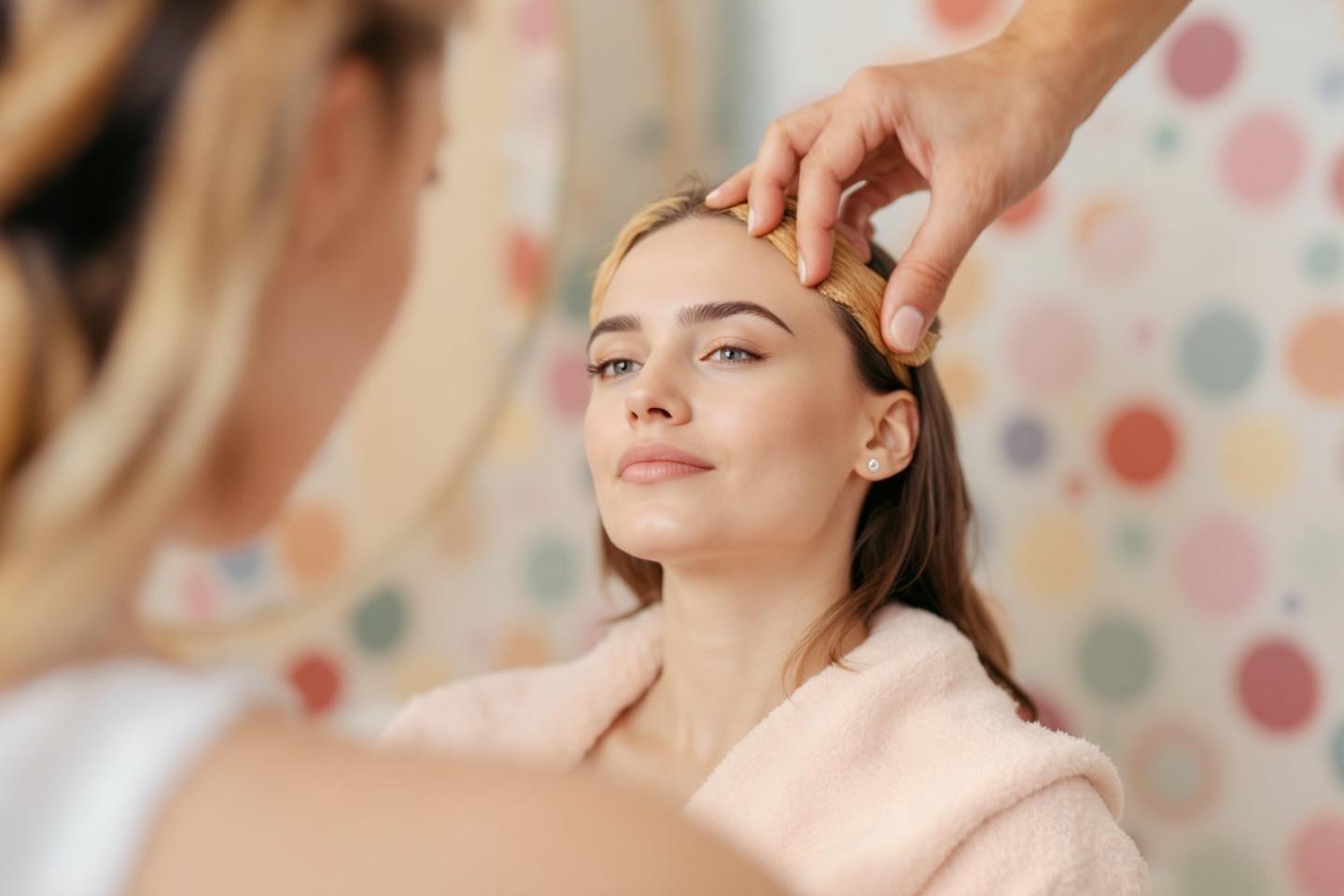 Patiente détendue recevant un massage du cuir chevelu