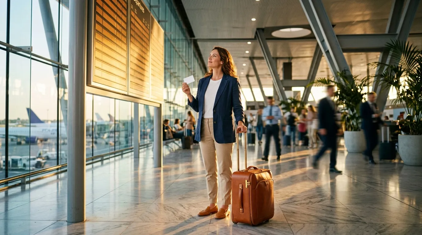 Femme d’affaires à l’aéroport