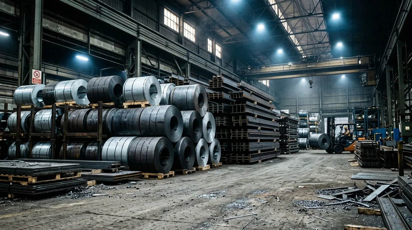 Entrepôt industriel d&rsquo;acier laminé