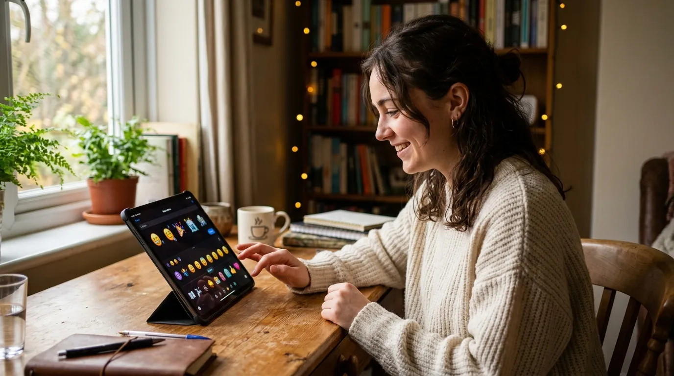 Femme utilisant une tablette tactile