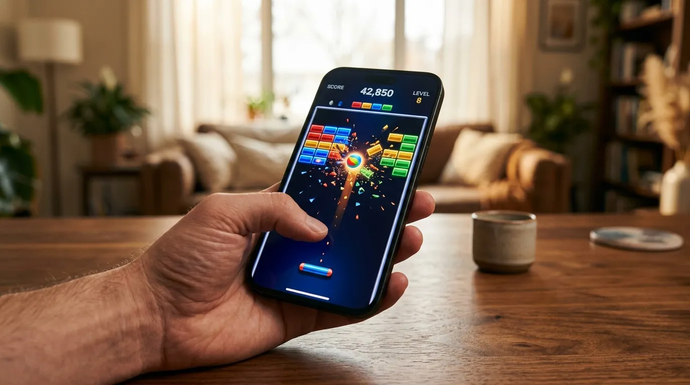 Jeu de casse-briques sur smartphone