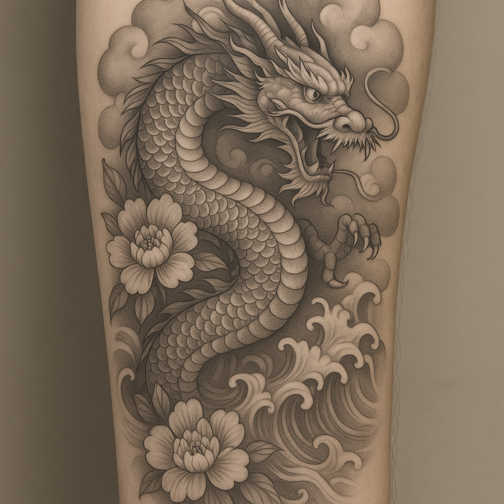 Dragon, nuages, vagues ou fleurs