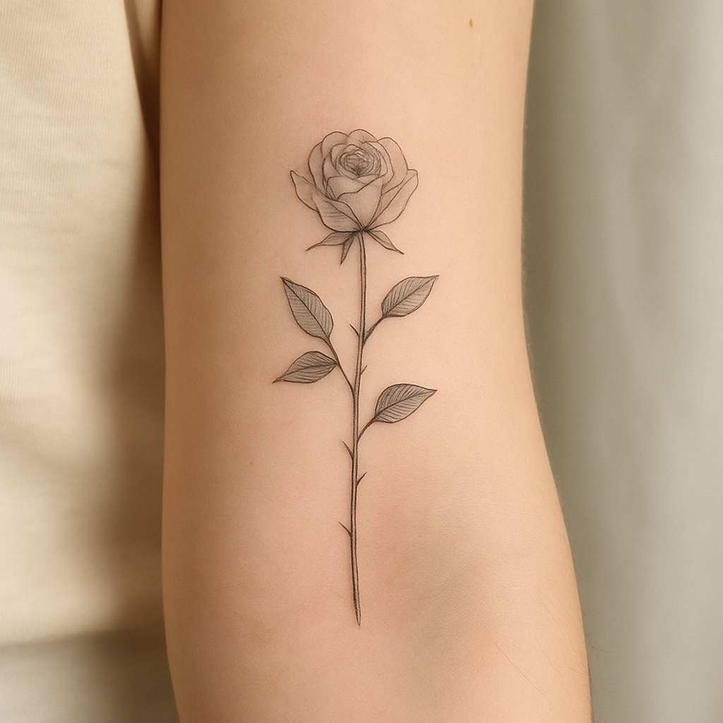 Le tatouage de rose sur l’avant-bras