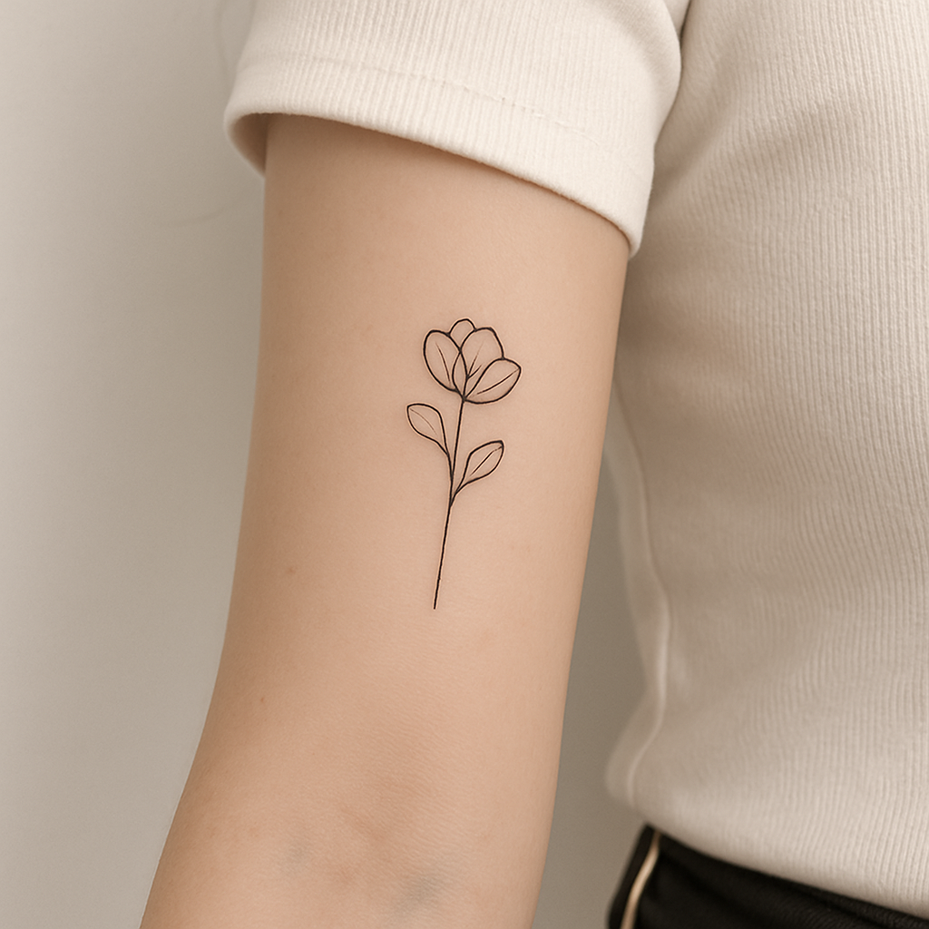 Le tatouage floral minimaliste