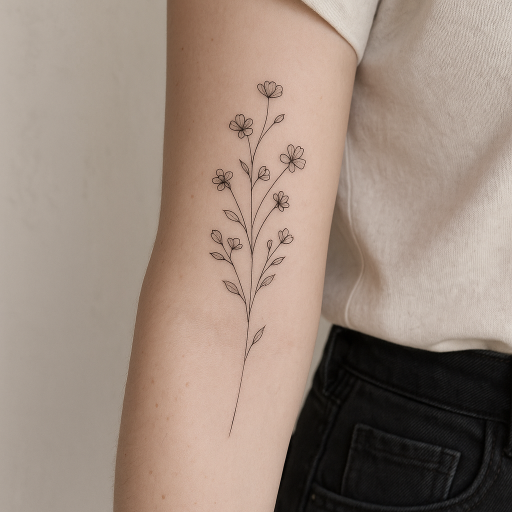 Le tatouage floral en fine line