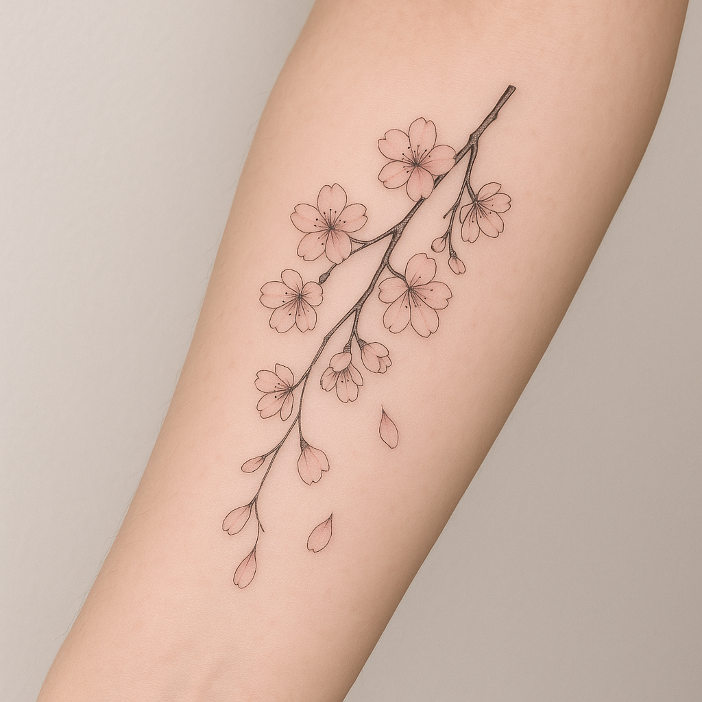 La fleur de cerisier pour un tatouage tout en finesse