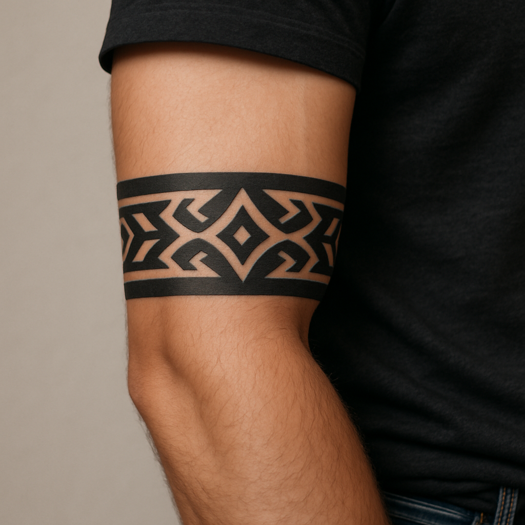 Le bracelet tribal autour de l’avant-bras