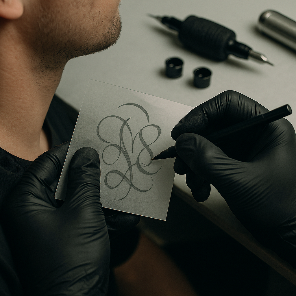 Inspirations pour un tatouage lettre masculin dans le cou