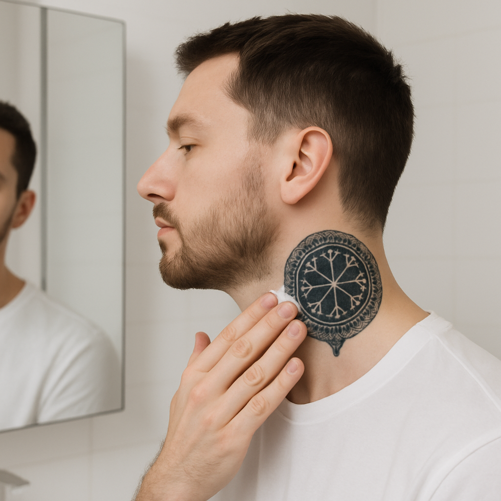 Entretenir un tatouage viking dans le cou pour garder un rendu net